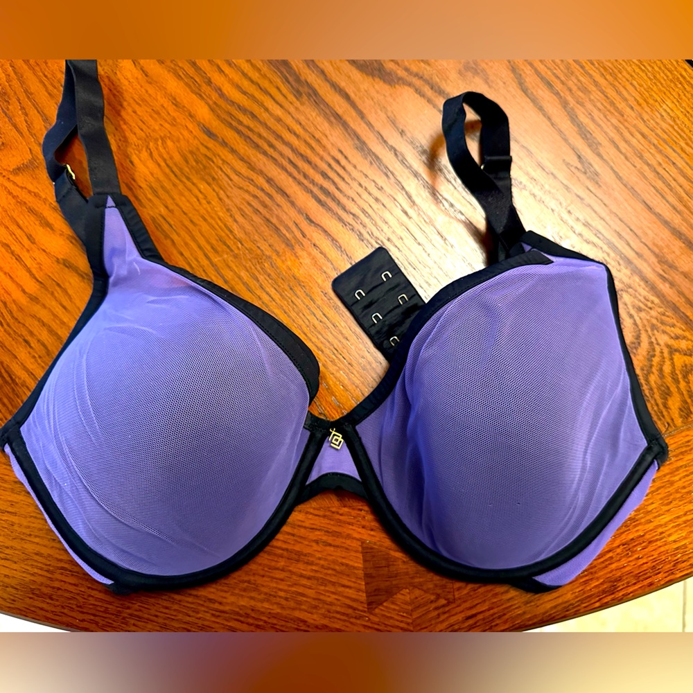 Third Love plunge bra, purple mesh
